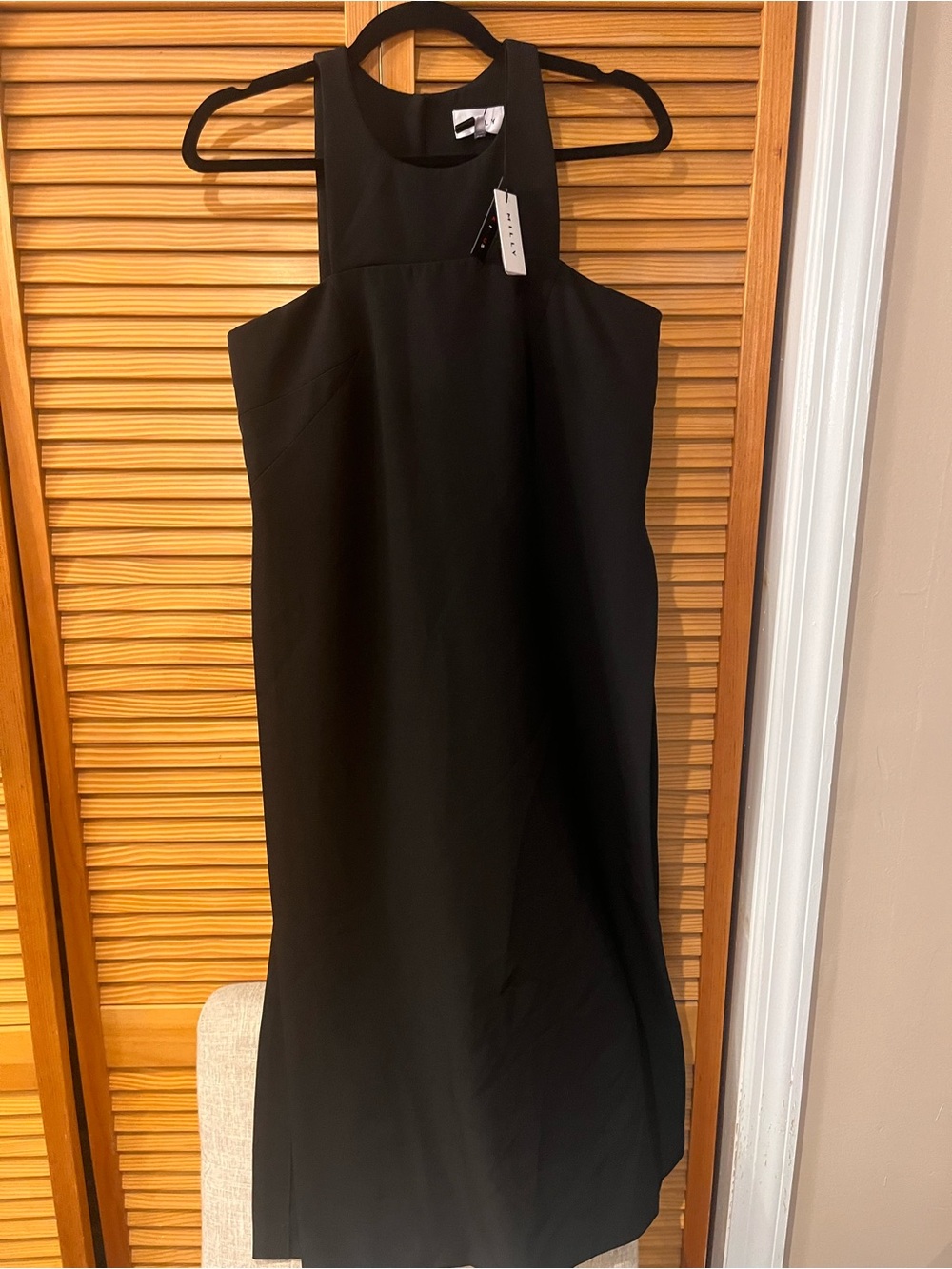 Milly Black Sleeveless Midi Dress
